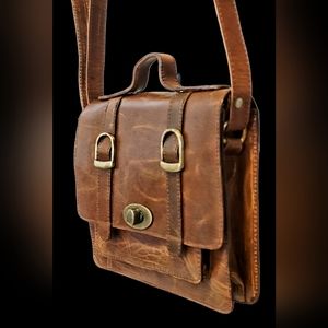Men Vintage Retro Genuine Leather Shoulder Bag Crossbody